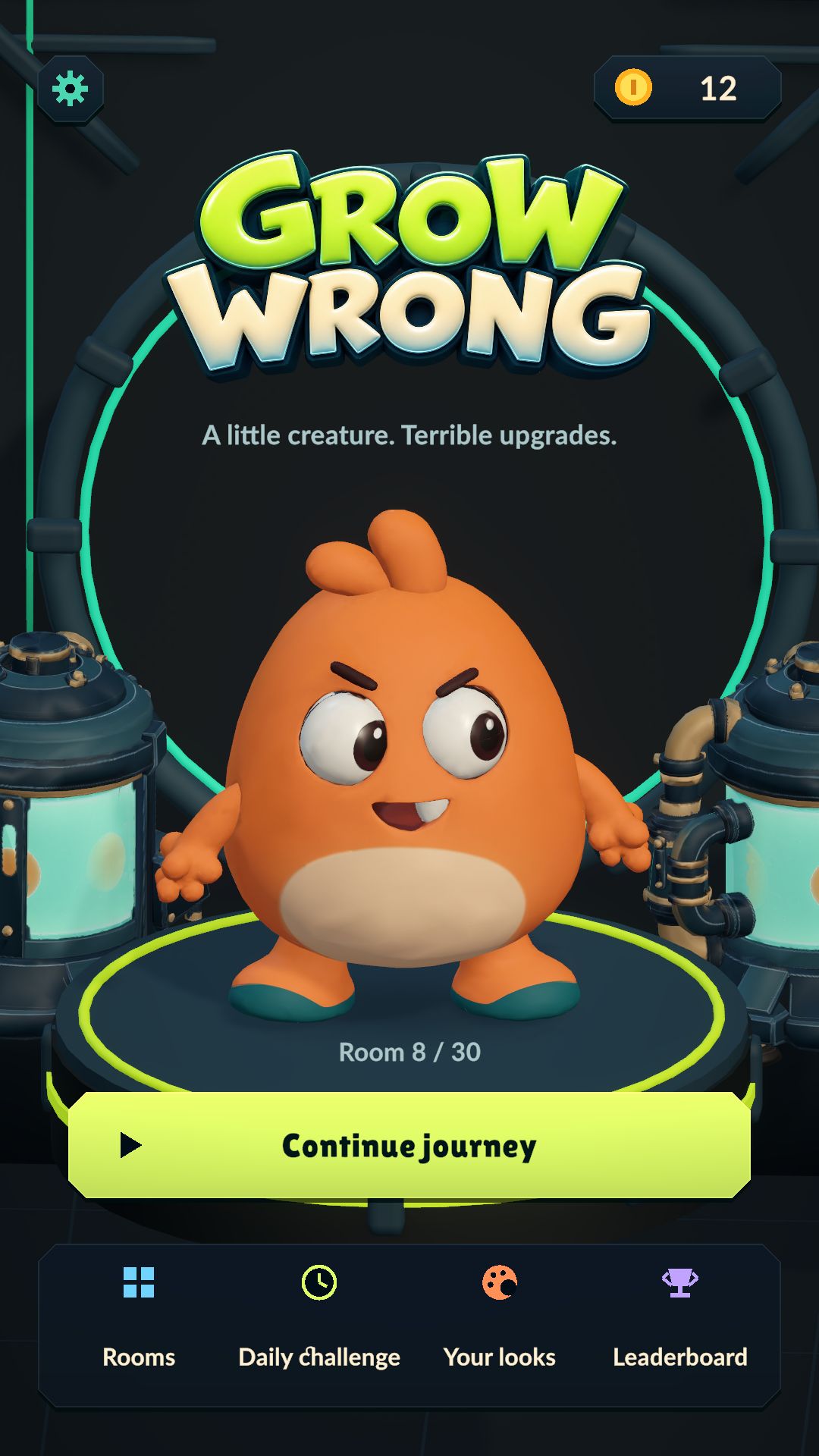 Actual Grow Wrong home screen
