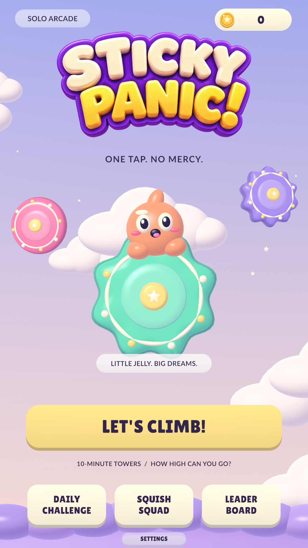 Sticky Panic game home screen